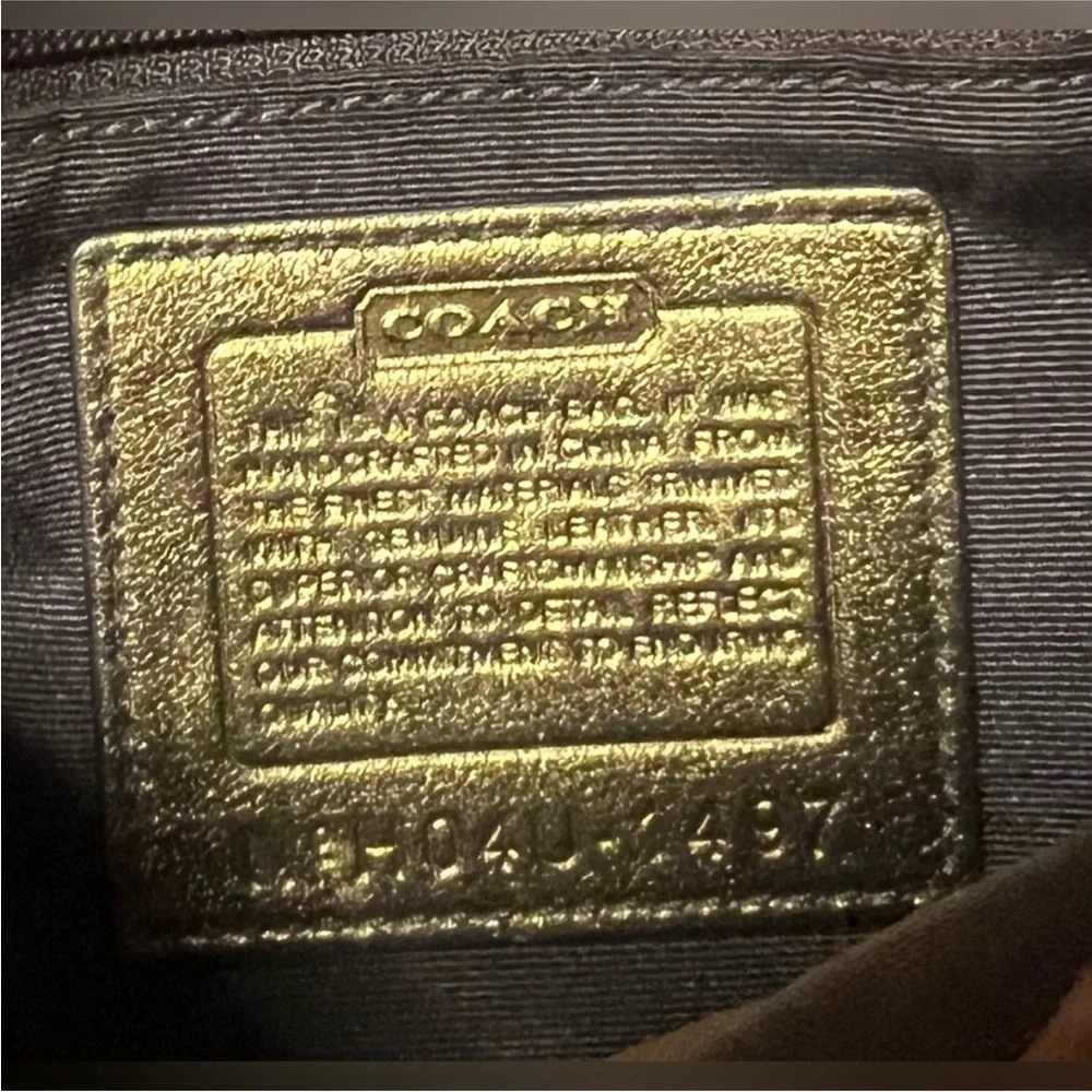 Coach Gold Monogram Metallic Trim Signature Crossbody and Small Wallet Set - Picture 14 of 17